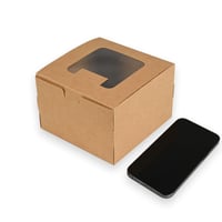 علب كرافت بني مربعة بغطاء شفاف 15*15*10 سم / 6 علب