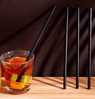 مصاص مستقيم اسود مغلف -7.7مم/العدد 200 مصاص