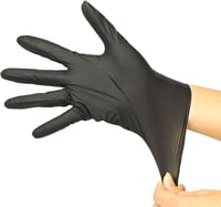 قفاز فينيل أسود مقاس (M) بدون بودر/العدد 70 قفاز