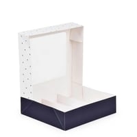 علب ورقية فاخرة مقسمة للفطائر والحلويات بنافذة شفا...