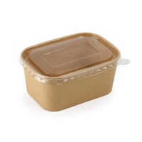 علب ورقية كرافت بني مستطيل مع غطاء شفاف - (25) حبة...