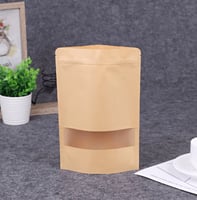 كيس ورق لتعبئة وحفظ القهوة والبهارات بنافذة شفافة-...