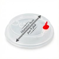 غطاء بلاستيك شفاف دائري + قلب أحمر | 12 انز/ العدد...