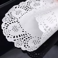 ورق دانتيل بيضاوي أبيض متعدد الاستخدام 30*20سم- ال...