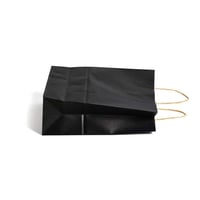 كيس ورق أسود طولي بيد-33*25*13سم/12كيس