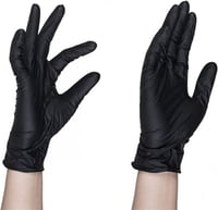 قفاز فينيل أسود مقاس (M) بدون بودر/العدد 100 قفاز