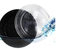 وعاء بلاستيك اسود دائري للميكروويف بغطاء شفاف -700...