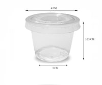 علبة بلاستيك للصوصات بغطاء منفصل شفاف - 1 أنز- الع...