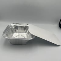 صحون ألمنيوم مستطيل مع الغطاء 12*10*4سم-250مل/ الع...