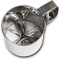 كوب منخل ستانليس ستيل للدقيق و السكر لون فضي-كبير...