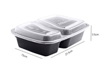 علب بلاستيك للميكروويف اسود بغطاء شفاف -قسمين / ال...