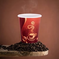 أكواب ورقية احمر كوفي تي - 7 أنز / العدد 50 كوب