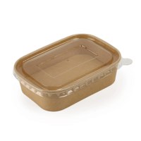 علب ورقية كرافت بني مستطيل مع غطاء شفاف - (25) حبة...