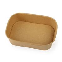 علب ورقية كرافت بني مستطيل مع غطاء شفاف - (25) حبة...