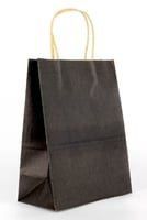 كيس ورق أسود طولي بيد-27*21*11سم/12كيس