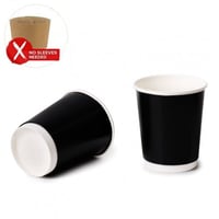 اكواب ورقية اسود 2 طبقة 9أنز / العدد 25 كوب