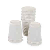 أكواب ورقية أبيض مموجة 3 طبقات - 7 أنز/ العدد 25 ك...