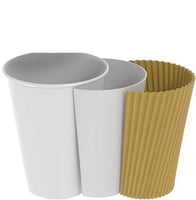 أكواب ورقية صحاري بدون غطاء مموجة 3 طبقات -12 أنز...