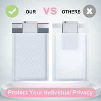 ظرف أبيض للشحن للطرود والطلبات بفقاعات حماية داخلي...