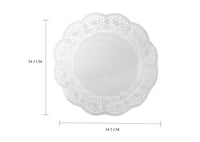 ورق دانتيل دائري أبيض متعدد الاستخدام 34.3سم-العدد...