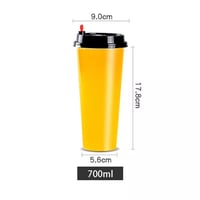 كأس شفاف بغطاء اسود وقلب احمر - 700 مل/ العدد 14 ك...