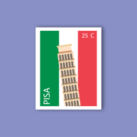 استكر جوال ( طابع برج بيزا المائل ايطاليا)