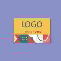 ملصق بلاستيك مستطيل بألوان واضحة