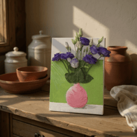 لوحة الفازة الوردية