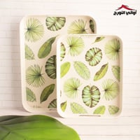 صينية للتقديم شكل أوراق شجر خضراء