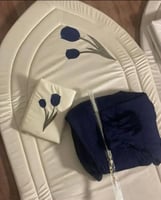 طقم مطرز سجاده إسفنج مبطن وشرشف صلاه مكسر وغلاف مص...