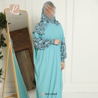 شرشف صلاة سادة وطرحة مشجرة-تركواز