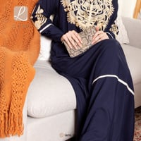 جلابية استقبال رمضانية بتطريز- كحلي