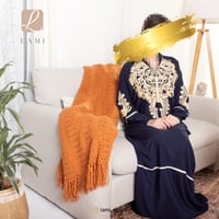 جلابية استقبال رمضانية بتطريز- كحلي