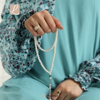 شرشف صلاة سادة وطرحة مشجرة-تركواز