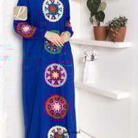 جلابية استقبال رمضانية بتطريز - ازرق