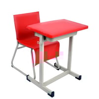 غطاء طاولة مدرسية جلد احمر