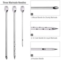 محقنة اللحوم المصنوعة من الستانلس ستيل مع 3 ابر حا...