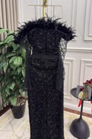 فستان سهره - كلفه مطرز اسود