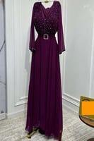 فستان سهرة - عنابي جورجيت