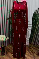 فستان ناعم - مخمل عودي