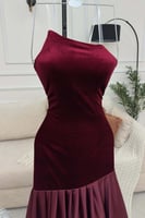 فستان ناعم - عودي مخمل