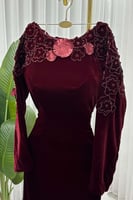 فستان سهرة - مخمل عودي