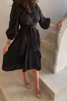 فستان ناعم - قصير اسود