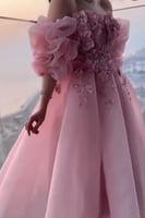 فستان سهرة - قصير زهري