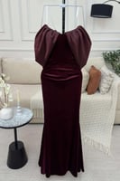 فستان ناعم - مخمل عودي