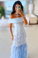 فستان سهرة - سماوي