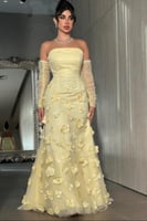 فستان سهرة - ثلاثة اللوان تل بطانه باربي