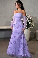 فستان سهرة - ثلاثة اللوان تل بطانه باربي