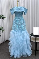 فستان سهرة - سماوي