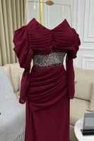 فستان سهرة - برغندي انيق